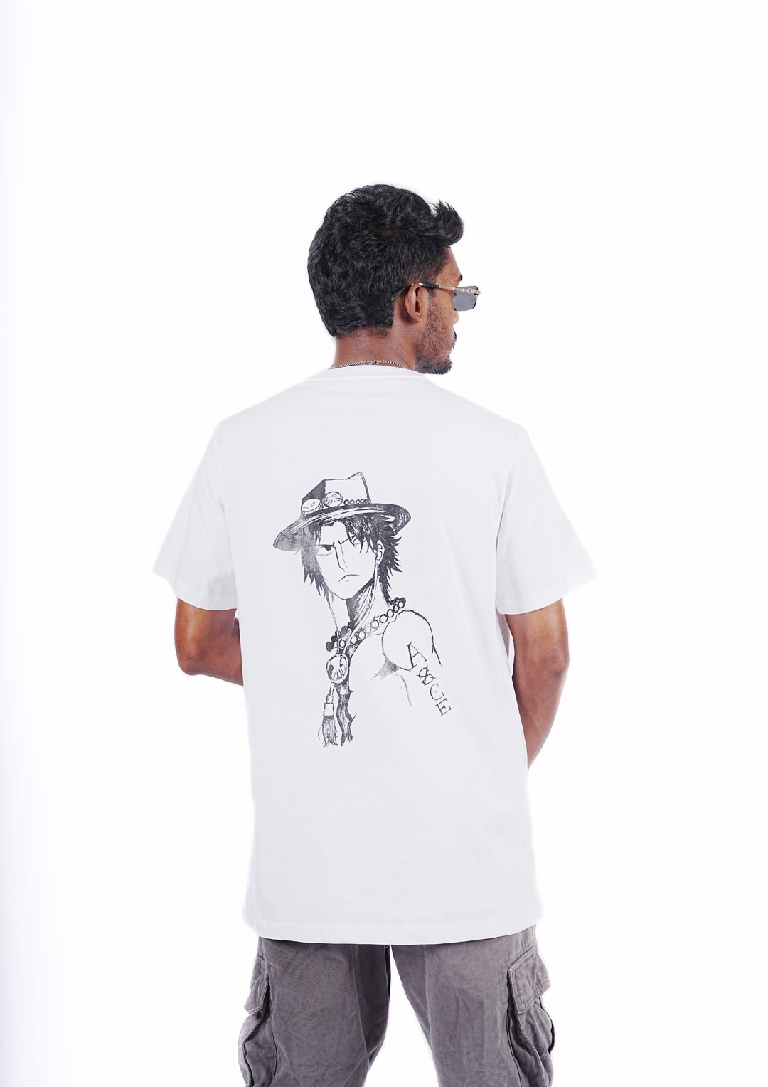 Ace Tribute White Screen Printed Tshirt - Image 2